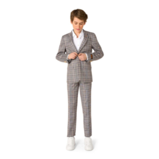 OppoSuits Daily® Checked Tan Teen Nuorten Puku