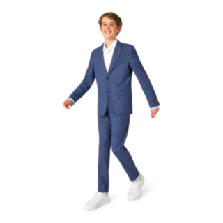 OppoSuits Daily® Checked Navy Nuorten Puku