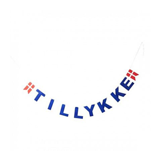 Sininen Tillykke Kirjainnauha