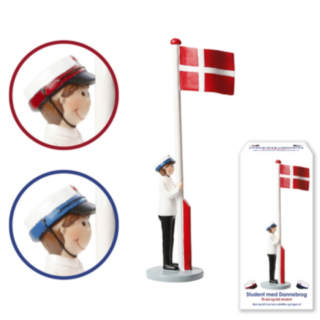 Opiskelija Tanskan Lipun Kanssa Poika Sininen/Punainen