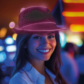 Paljetti LED Fedora Violetti