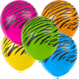Zebra Lateksi-ilmapallot Neonmix