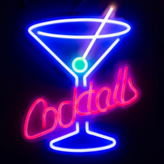 Cocktailit Neon-kyltti