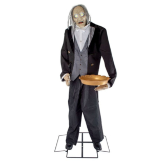 Liikkuva Halloween Butler Äänellä & Valolla
