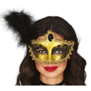 Masquerade Höyhen Silmänaamio Musta