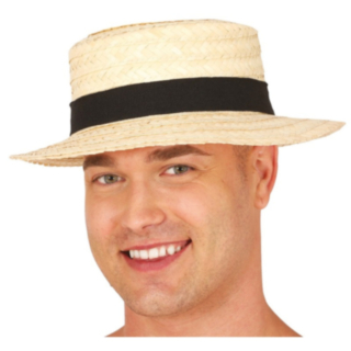 Boater Olkihattu Mustalla Nauhalla