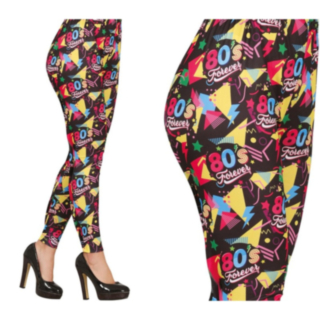 80-luvun Geometriset Leggingsit Musta
