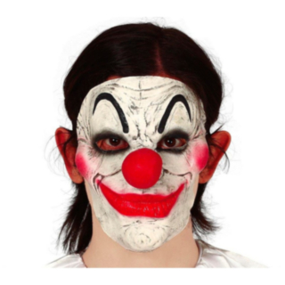 Halloween Klovni Puolinaamio Valkoinen/Punainen