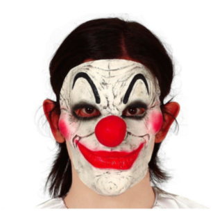 Halloween Klovni Puolinaamio Valkoinen/Punainen