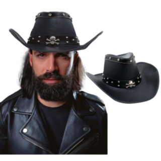 Kallokoristeinen Musta Cowboyhattu
