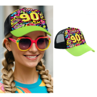 90-luvun Graffiti Lippis Neonvihreä