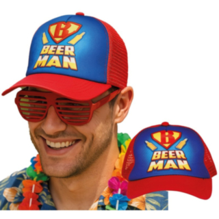 Beer Man Lippis Punainen/Sininen