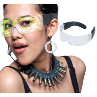 Cyber Visor LED Lasit Monivärinen