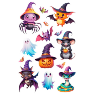 Söpöt Halloween-hahmot Tarrat