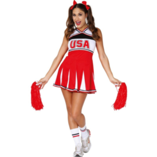 USA Cheerleader Asu Punainen/Valkoinen