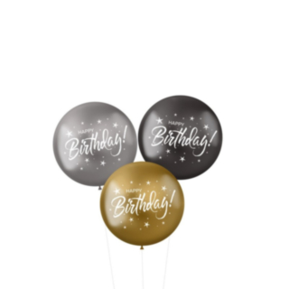 Happy Birthday Metallinhohtoiset Lateksipallot Mix