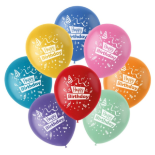Happy Birthday Lateksipallot Monivärinen