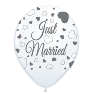 Just Married Lateksipallot Valkoinen