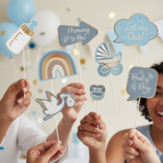 Blooming Baby Boy Photobooth Rekvisiitat Sininen