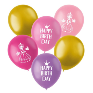 Prinsessa Happy Birthday Lateksipallot Vaaleanpunainen Mix
