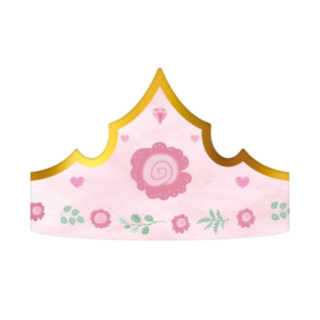 Prinsessa Party Tiarat Vaaleanpunainen/Kulta