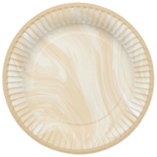 Marmorikuvioiset Pahvilautaset Beige/Kulta