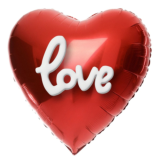 Love Sydän Folioilmapallo Punainen