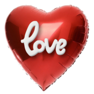 Love Sydän Folioilmapallo Punainen