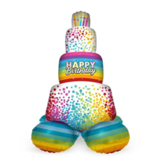 Rainbow Birthday Täytekakku Folioilmapallo