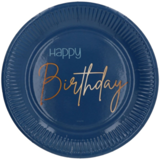 Happy Birthay Pahvilautaset Tummansininen