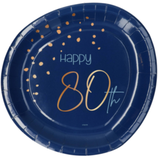 True Blue Happy 80th -pahvilautaset