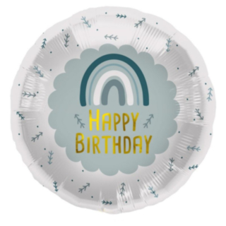 Happy Birthday Foliopallo Sateenkaari Sininen