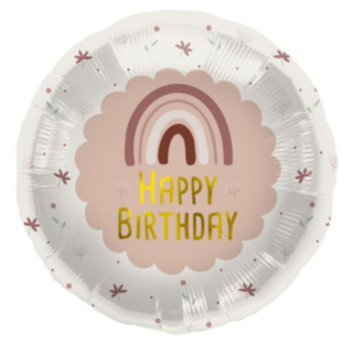 Happy Birthday Foliopallo Sateenkaari Vaaleanpunainen