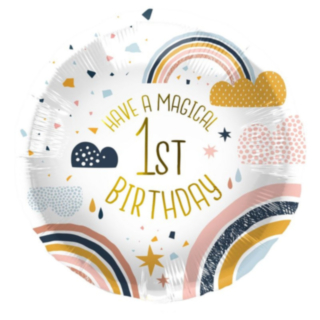 1st Birthday Sateenkaari Foliopallo