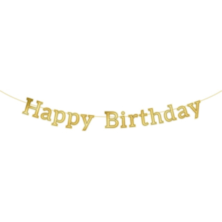Kirjainviirinauha Happy Birthday Glossy Matt Black