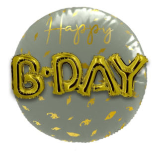 Golden Dawn Happy B-Day 3D Foliopallo