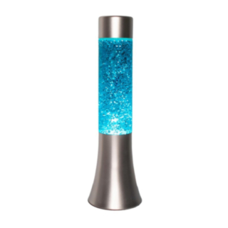 Glitter Laavalamppu Hopea/Sininen
