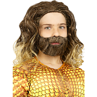 Aquaman® Peruukki & Parta Lapsille