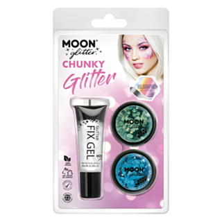 Chunky Glitter Meikkisetti Vihreä/Sininen