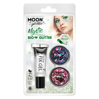 Bio Chunky Glitter -meikkisetti pinkki ja sininen