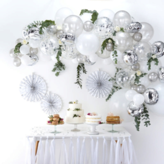 Ilmapallokaari DIY Hopea