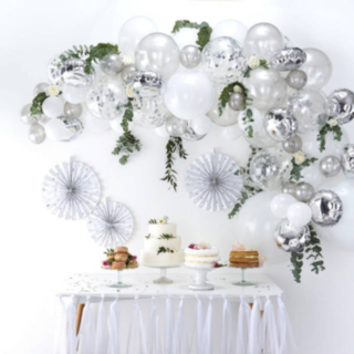 Ilmapallokaari DIY Hopea