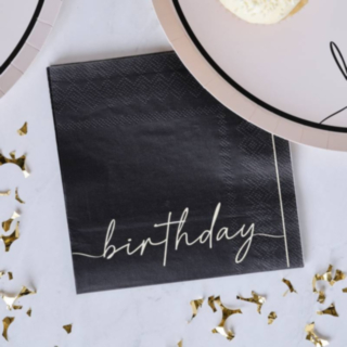 Birthday Servetit Musta