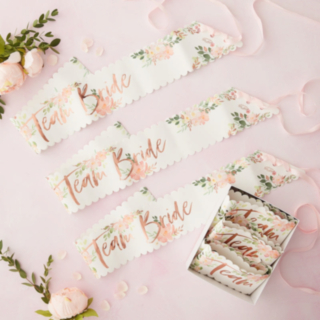 Team Bride Kukkakuvioiset Olkanauhat