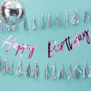 Happy Birthday Banneri Pinkki