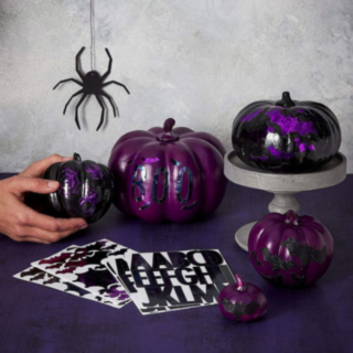 Koristetarrat Halloween-kurpitsoihin
