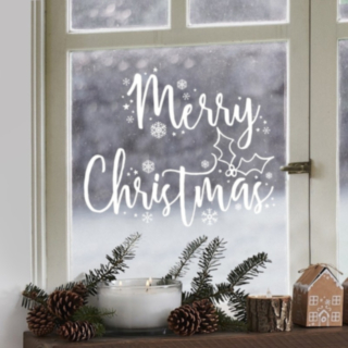 Merry Christmas -ikkunatarrat