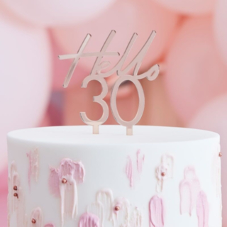 Hello 30 Kakkukoriste Akryyliä Ruusukulta
