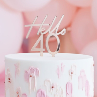 Hello 40 Kakkukoriste Akryyliä Ruusukulta
