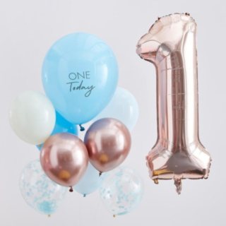 One today Ilmapallokimppu Ruusukulta/Sininen